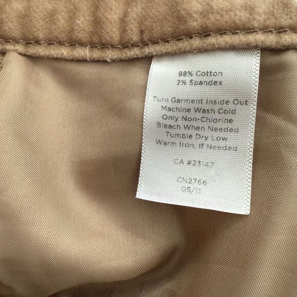 Talbot's Stretch Corduroy Straight Leg Pants 16 Tan Classic Preppy Trousers - Picture 9 of 9